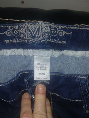 MISS ME Dark Blue Embroidered Waistband Jeggings